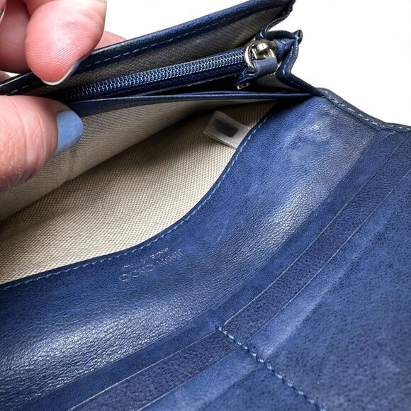 Jimmy Choo Navy Blue Long Leather Wallet with Silver Star Studs - Picture 10 of 16